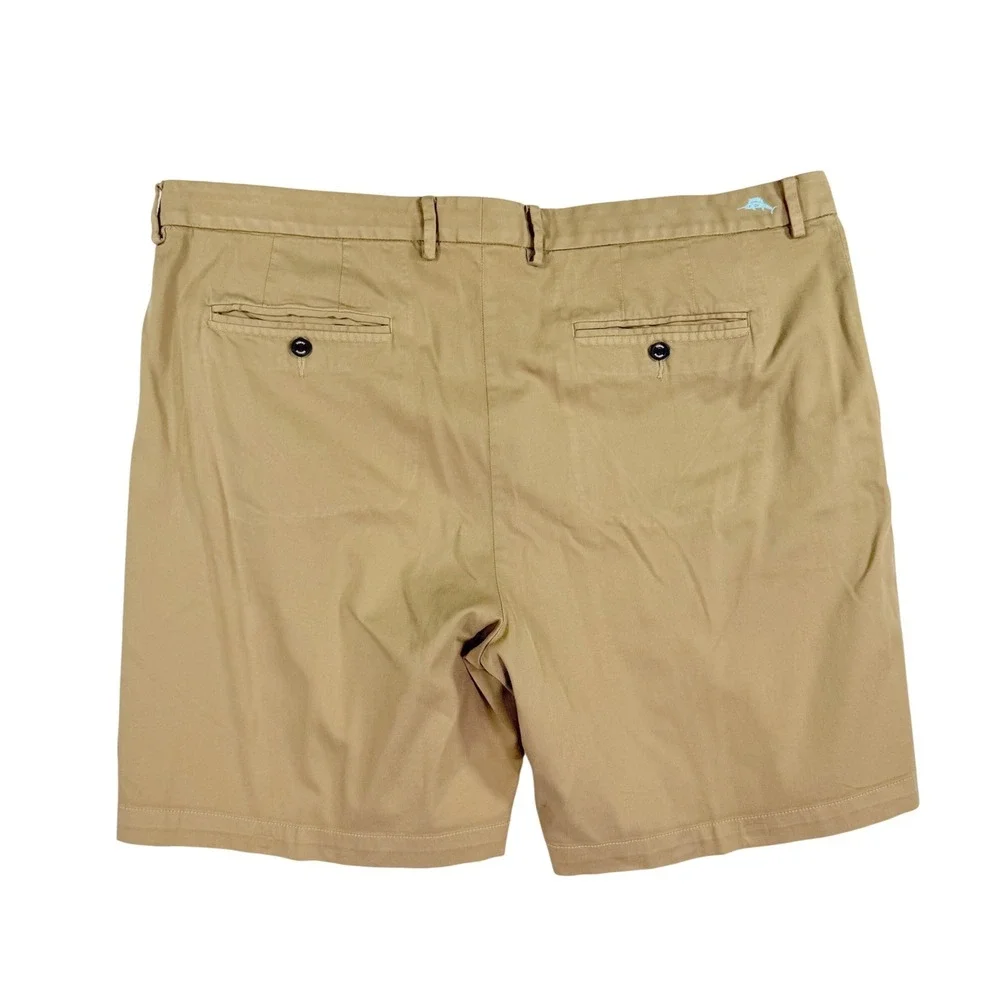 Tommy Bahama Boracay Chino Shorts Mens‎ 42 Tan Khaki Stretch Pima Cotton Blend